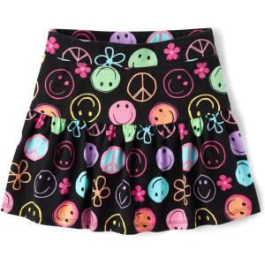 image:imageThe Childrens Place girls Stretchy Waistband SkortBlack Doodle Icons