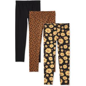 image:imageThe Childrens Place Big Girls Fashion Leggings Heather Grey 47827 Pack of 2 Large1012Black SpottedSunflowers 3pack