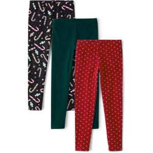 image:imageThe Childrens Place Big Girls Fashion Leggings Heather Grey 47827 Pack of 2 Large1012Candy CaneGreenRed