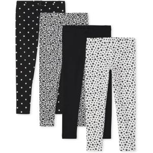 image:imageThe Childrens Place Big Girls Fashion Leggings Heather Grey 47827 Pack of 2 Large1012Dots Stars Solid Black Leopard Print 4pack