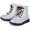 image:imageThe Childrens Place Baby Girls Baby Girls and Toddler Lace Up Combat BootsMetallic Silver