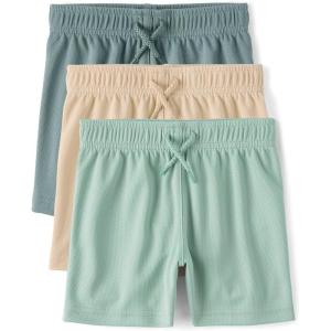 image:imageThe Childrens Place Baby Boys and Toddler Quick Dry Mesh Basketball ShortsSpruceSandOlive 3pack