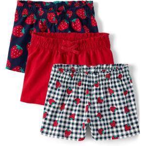 image:imageThe Childrens Place BabyGirls and Toddler Pull on Stretchy Waistband ShortStrawberry Gingham 3pack
