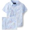 image:imageThe Childrens Place Baby Boys and Toddler Poplin Short Sleeve Button Down ShirtEaster Egg Geometric Print