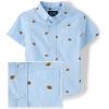 image:imageThe Childrens Place Baby Boys and Toddler Poplin Short Sleeve Button Down ShirtFootball Print