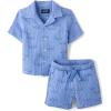 image:imageThe Childrens Place Baby Boys And Toddler Gauze Short Sleeve Shirt and Shorts 2 Piece OutfitLight Blue Sharks