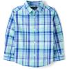 image:imageThe Childrens PlaceBaby Boysand Toddler Poplin Long Sleeve Button Down ShirtMellow Aqua Plaid18 Months24 Months