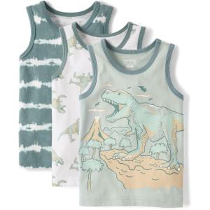 image:imageThe Childrens Place Baby Boys and Toddler Assorted Tank TopGreen Dinos 3pack