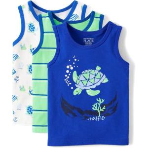 image:imageThe Childrens Place Baby Boys and Toddler Assorted Tank TopSea Turtle 3pack