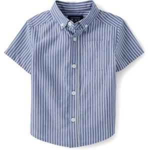 image:imageThe Childrens Place Baby Boys and Toddler Poplin Short Sleeve Button Down ShirtGalactic