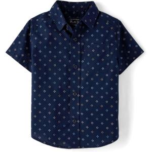 image:imageThe Childrens Place Baby Boys and Toddler Poplin Short Sleeve Button Down ShirtTidal