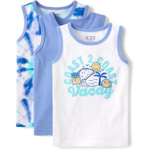 image:imageThe Childrens Place Boys and Toddler Assorted Sleeveless Tank TopsBright Sky 3pack