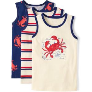 image:imageThe Childrens Place Boys and Toddler Assorted Sleeveless Tank TopsLobsters 3pack