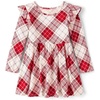 image:imageThe Childrens Place Girls and Toddler Skater Dress Long SleeveRed Plaid Flutter