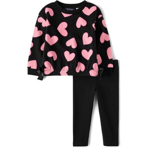 image:imageThe Childrens Place Baby Girls And Toddler Long Sleeve Active Shirt and Pant 2 Piece OutfitBlack Hearts