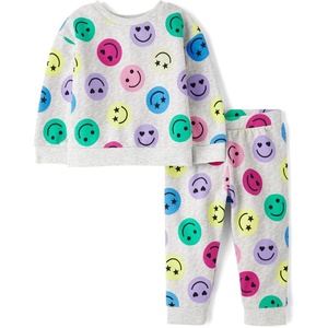 image:imageThe Childrens Place Baby Girls And Toddler Long Sleeve Active Shirt and Pant 2 Piece OutfitHappy Faces
