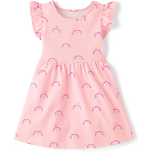 image:imageThe Childrens Place Baby and Toddler Girls Short Sleeve Casual DressesPink Rainbow