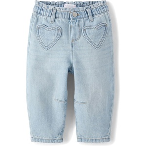 image:imageThe Childrens Place Baby Girls and Toddler Barrel Leg JeansLaney Wash Heart