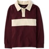 image:imageThe Childrens Place Boys Long Sleeve Rugby PoloBittersweet