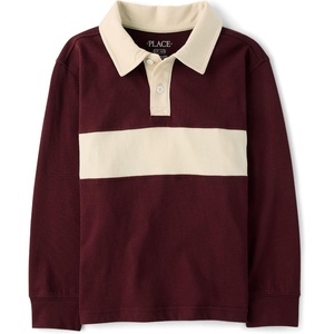 image:imageThe Childrens Place Boys Long Sleeve Rugby PoloBittersweet