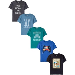 image:imageThe Childrens Place Boys Short Sleeve Graphic TShirts5PackSchool Game