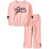image:imageThe Childrens Place Baby Girls And Toddler Long Sleeve Active Shirt and Pant 2 Piece OutfitPink Melon Love