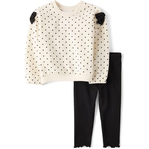 image:imageThe Childrens Place Baby Girls And Toddler Long Sleeve Active Shirt and Pant 2 Piece OutfitBlack Dot