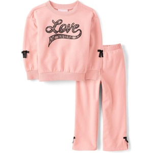 image:imageThe Childrens Place Baby Girls And Toddler Long Sleeve Active Shirt and Pant 2 Piece OutfitPink Melon Love