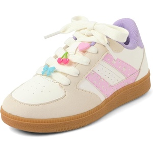 image:imageThe Childrens Place Girls Casual Lace Up Low Top SneakersWhite Floral