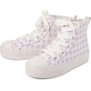 image:imageThe Childrens Place Girls Casual Lace Up Hi Top SneakersGingham