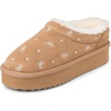 image:imageThe Childrens Place Girls Girls IndoorOutdoor Comfy Slip on Platform Shoes Faux Fur LinedTan Bows