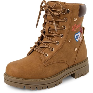 image:imageThe Childrens Place girls Lace Up Combat BootsTan Patchwork