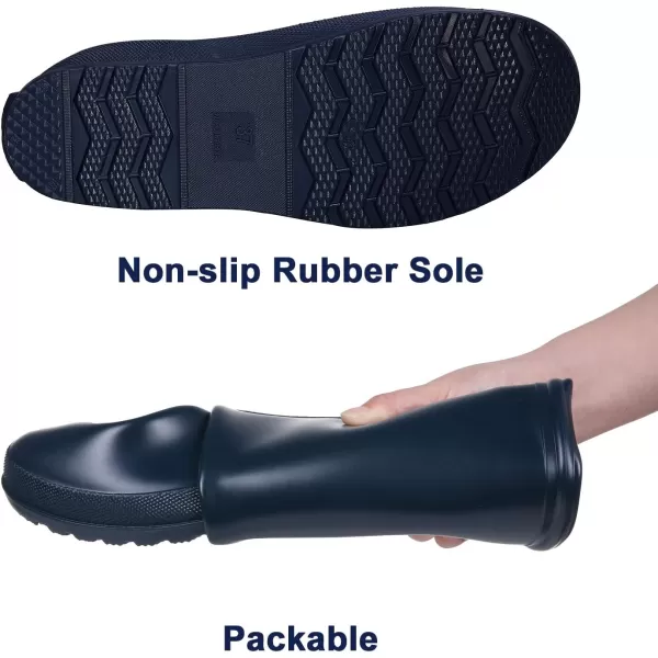 Asgard Packable Tall Rain Boots for Women Waterproof Rubber Garden Boots Ultra Lightweight Flat Wellies Mud Boots- NOT FOR WIDE CALF