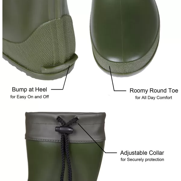 Asgard Packable Tall Rain Boots for Women Waterproof Rubber Garden Boots Ultra Lightweight Flat Wellies Mud Boots- NOT FOR WIDE CALF