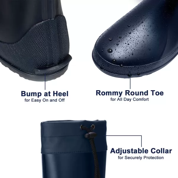 Asgard Packable Tall Rain Boots for Women Waterproof Rubber Garden Boots Ultra Lightweight Flat Wellies Mud Boots- NOT FOR WIDE CALF