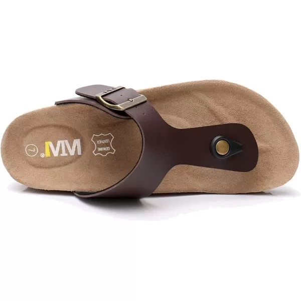 WTW Men's Cork Footbed Sandals - Comfortable Slip on Beach Slides with Adjustable Metal Buckle Strap for Men, Causal Style