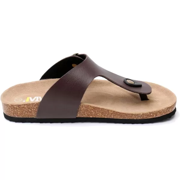WTW Men's Cork Footbed Sandals - Comfortable Slip on Beach Slides with Adjustable Metal Buckle Strap for Men, Causal Style