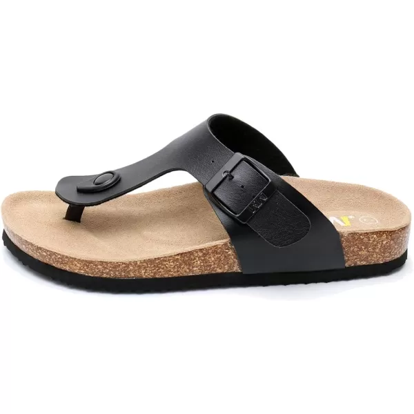 WTW Men's Cork Footbed Sandals - Comfortable Slip on Beach Slides with Adjustable Metal Buckle Strap for Men, Causal Style