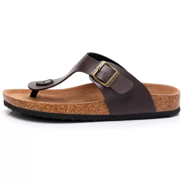 WTW Men's Sandals Comfortable - Cork Footbed Slip on Beach Slide Sandals Shoes with Adjustable Buckle Strap for Men