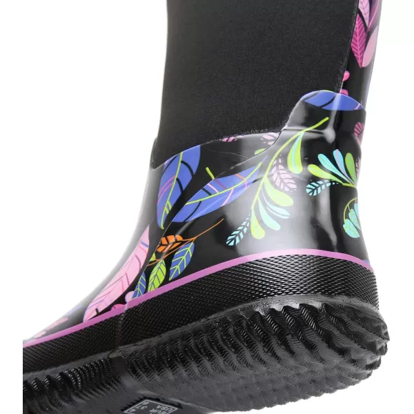 WTW Mid Calf Rain Boots for Women - Waterproof Insulated Neoprene Mud Boots Outdoor Hunting Garden Boots