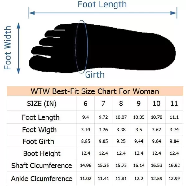 WTW Mid Calf Rain Boots for Women - Waterproof Insulated Neoprene Mud Boots Outdoor Hunting Garden Boots
