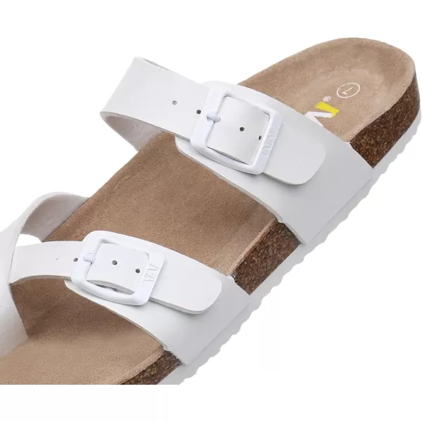 Women's Cork Footbed Sandals - Cow Suede Slide Sandals for Women Toe Loop with Adjustable Strap Buckle Open Toe Beach Sandals