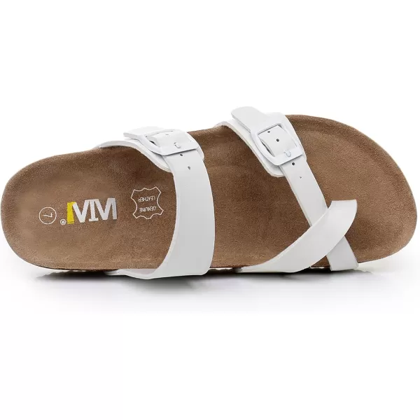 Women's Cork Footbed Sandals - Cow Suede Slide Sandals for Women Toe Loop with Adjustable Strap Buckle Open Toe Beach Sandals