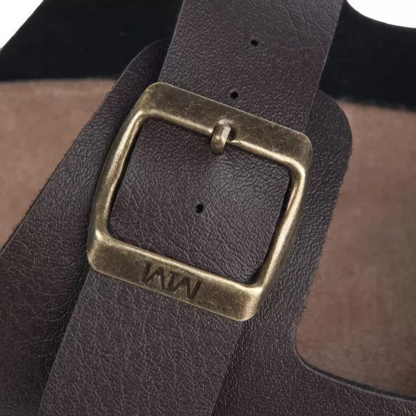 Women's Cork Footbed Sandals - Cow Suede Slide Sandals for Women with Adjustable Strap Buckle Open Toe Beach Sandals