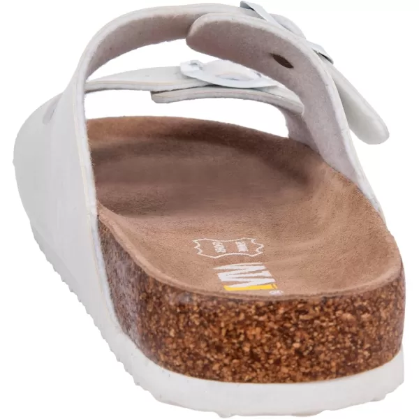 Women's Cork Footbed Sandals - Cow Suede Slide Sandals for Women with Adjustable Strap Buckle Open Toe Beach Sandals