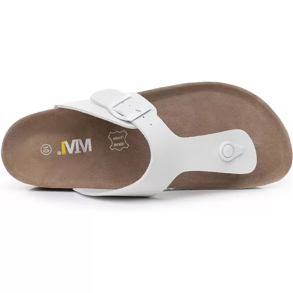 Women's Cork Thong Footbed Sandals - Cow Suede Slide Sandals for Women with Adjustable Strap Buckle Open Toe Beach Sandals