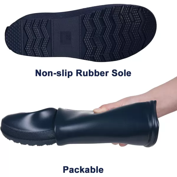 Women's Mid Calf Rain Boots Collar Muck Boots Ultra Lightweight Portable Garden Shoes