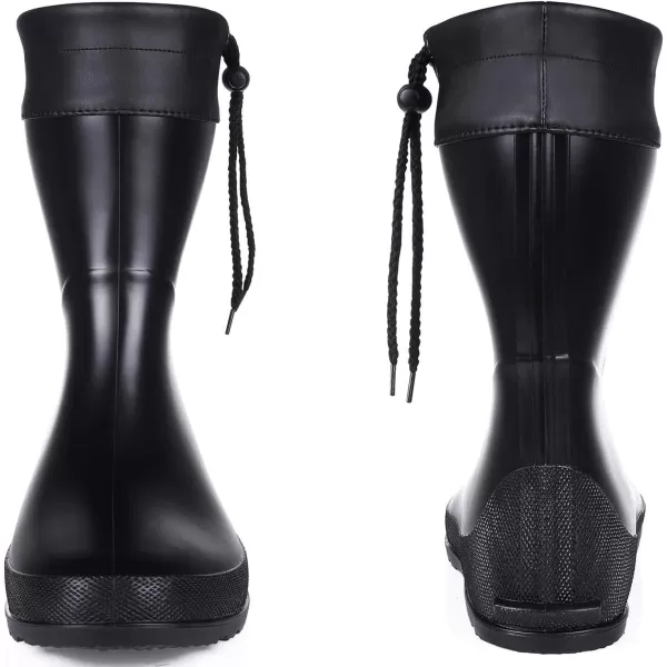 Women's Mid Calf Rain Boots Collar Muck Boots Ultra Lightweight Portable Garden Shoes