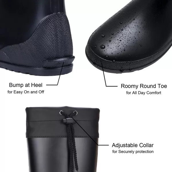 Women's Mid Calf Rain Boots Collar Muck Boots Ultra Lightweight Portable Garden Shoes