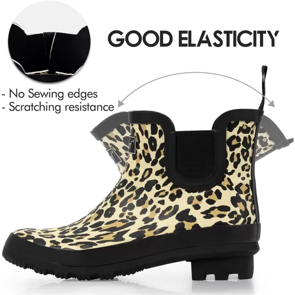 landchief Rain Boots for Women, Waterproof Ladies Tall Knee High Rubber boots,Comfort Garden Boots Anti-Slip Mid Heel Women Rain Shoes Outdoor